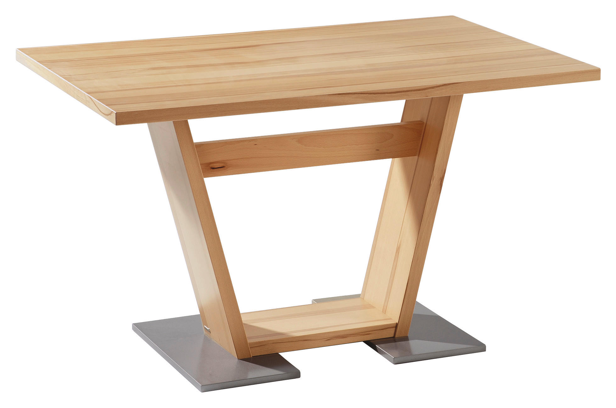 ESSTISCH in Metall, Holzwerkstoff 140/80/76 cm  - Edelstahlfarben/Eichefarben, KONVENTIONELL, Holzwerkstoff/Metall (140/80/76cm) - Venda