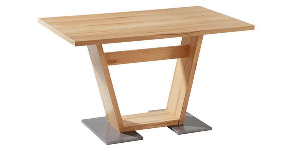ESSTISCH in Metall, Holzwerkstoff 140/80/76 cm  - Edelstahlfarben/Eichefarben, KONVENTIONELL, Holzwerkstoff/Metall (140/80/76cm) - Venda