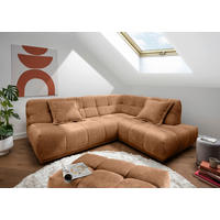ECKSOFA ITALIA Koralle Chenille Hocker  - Koralle/Schwarz, MODERN, Kunststoff/Textil (254/203cm) - Livetastic