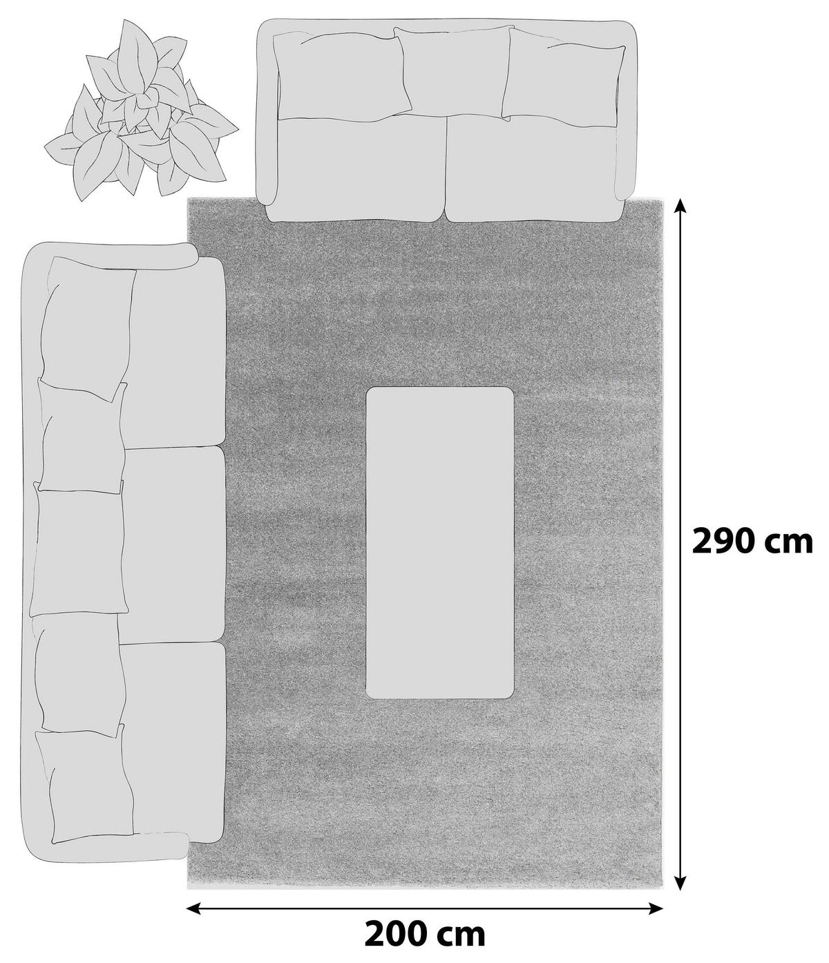 HOCHFLORTEPPICH 200/290 cm Pure Silberfarben  - Silberfarben, Basics, Textil (200/290cm) - Schöner Wohnen