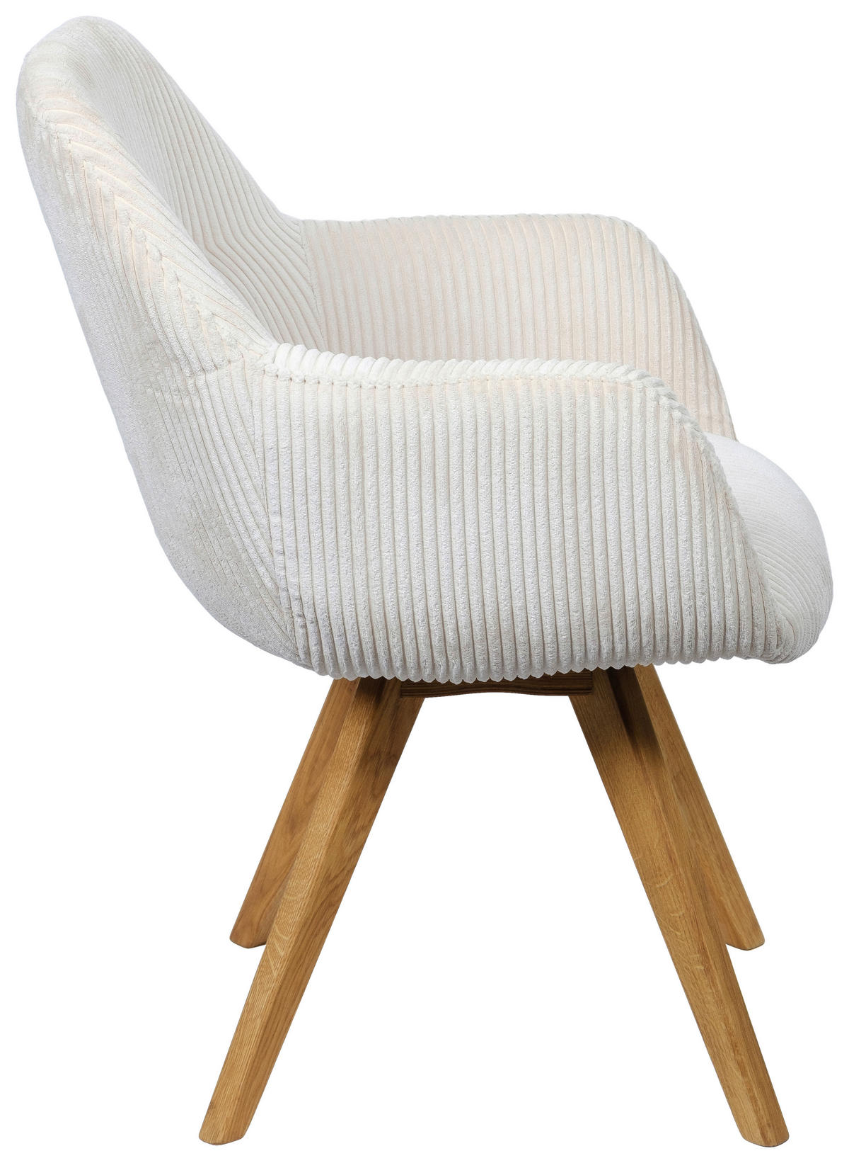 ARMLEHNSTUHL  in Cord  - Eichefarben/Beige, KONVENTIONELL, Holz/Textil (61/64/58cm) - Linea Natura