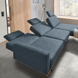 ECKSOFA in Flachgewebe Blau  - Blau/Schwarz, Natur, Holz/Textil (326/170cm) - Valnatura