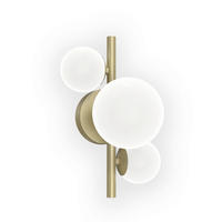 WANDLEUCHTE Paloma 23/33/18 cm   - Goldfarben, Design, Glas/Metall (23/33/18cm)