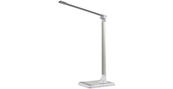 Led Schreibtischlampe Britta Silber mit Gestensteuerung - Silberfarben/Weiß, MODERN, Kunststoff/Metall (43/14/18,5cm) - Luca Bessoni
