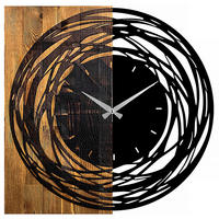 WANDUHR Schwarz, Walnussfarben 58/58/3 cm  - Walnussfarben/Schwarz, LIFESTYLE, Metall (58/58/3cm)