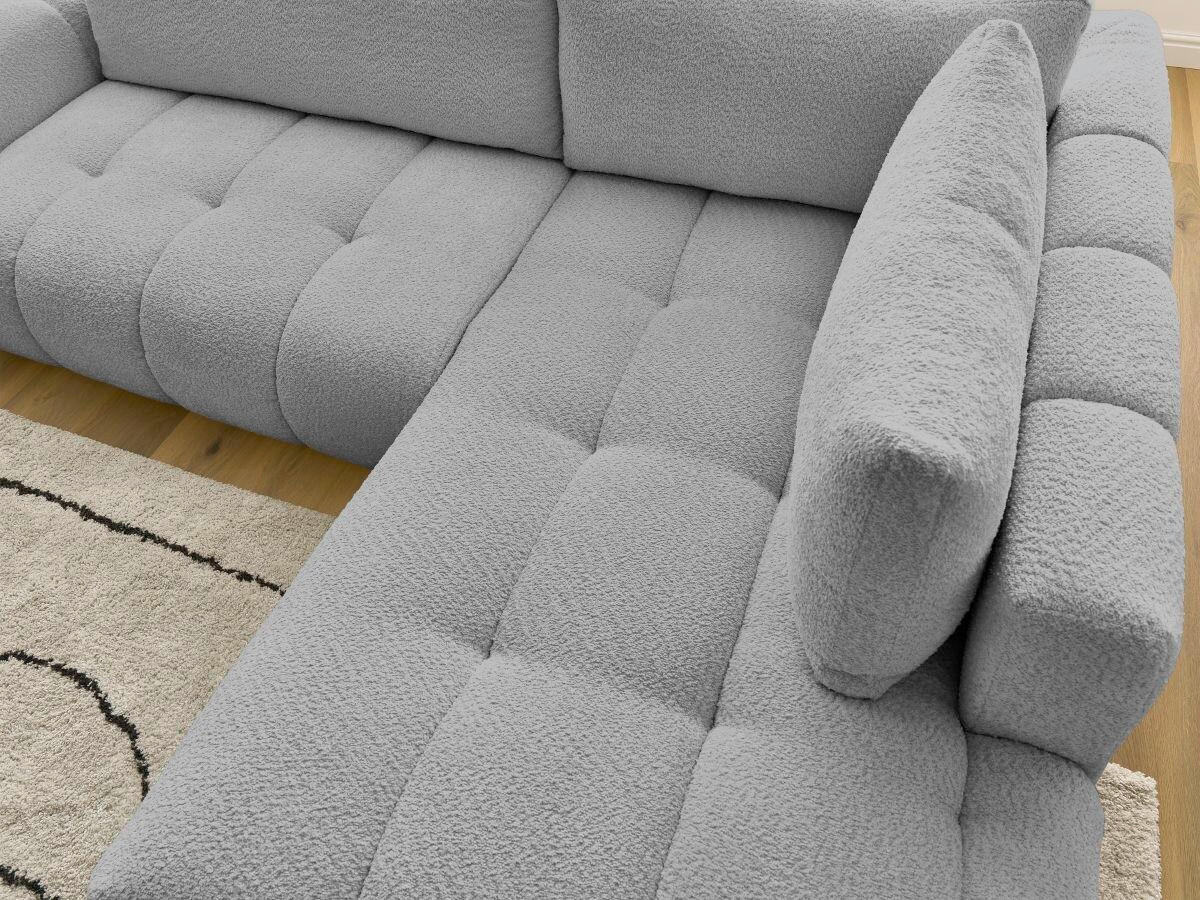 ECKSCHLAFSOFA FUJI Bouclé Dunkelgrau  inkl.  - Dunkelgrau/Schwarz, MODERN, Kunststoff/Textil (282/204cm)
