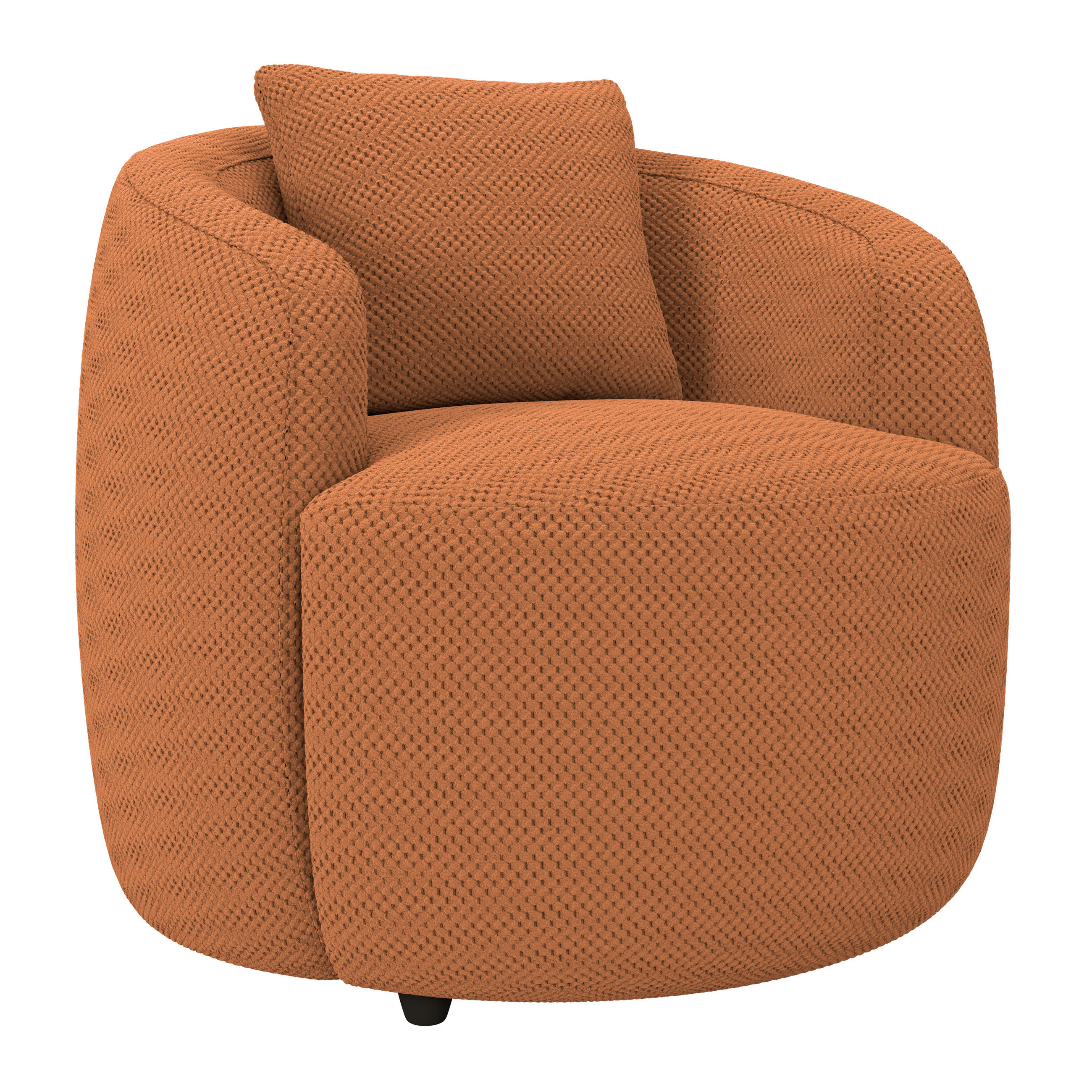 SESSEL in Velours, Struktur Terracotta  - Terracotta/Schwarz, Modern, Kunststoff/Textil (81/74/81cm) - Livetastic