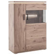 HIGHBOARD Eiche dunkel 90/124/38 cm - Eiche dunkel/Anthrazit, KONVENTIONELL, Glas/Holzwerkstoff (90/124/38cm) - Cantus