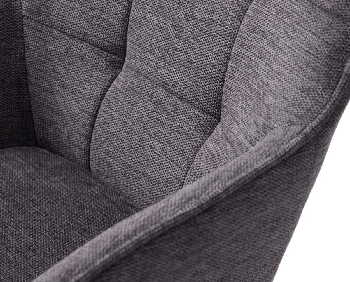 STOL MED ARMSTÖD flatväv  - mörkgrå/svart, Design, metall/textil (58/84/59cm) - Niels Andersson