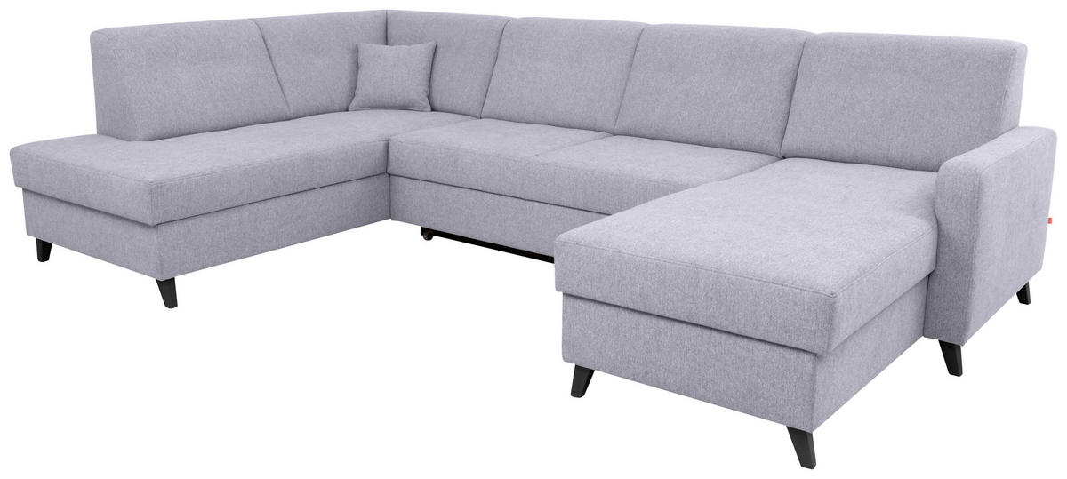 ROHOVÁ SEDAČKA, drevo, textil, sivá - sivá/jadrový buk, Modern, drevo/textil (187/299/161cm) - Cantus