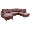 WOHNLANDSCHAFT Rosa Struktur  - Naturfarben/Rosa, KONVENTIONELL, Holz/Textil (150/301/200cm) - P & B