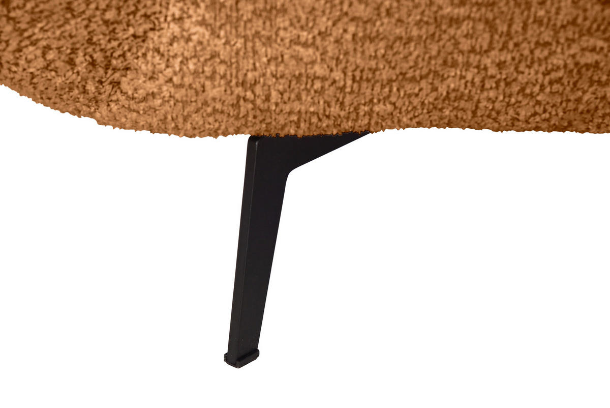 ECKSOFA 318/217 cm  in Bouclé Kupferfarben Zierkissen, Rückenkissen, Rücken echt  318/217 cm  - Schwarz/Kupferfarben, MODERN, Textil/Metall (318/217cm) - Carryhome