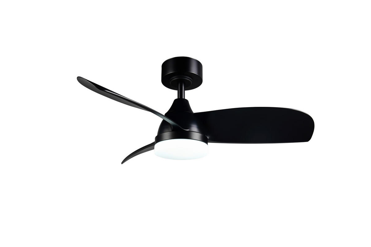 DECKENVENTILATOR  90,0/32,5-40,0 cm    - Schwarz, Konventionell, Metall (90,0/32,5-40,0cm)