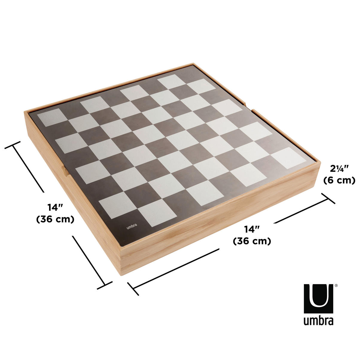 BRETTSPIEL  - Titanfarben/Naturfarben, Basics, Holz/Metall (35/6/36cm) - Umbra