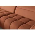 ECKSOFA Rostfarben Flachgewebe Rücken echt, Kopfteilverstellung, Sitztiefenverstellung  - Rostfarben/Schwarz, KONVENTIONELL, Textil/Metall (175/272cm) - Carryhome