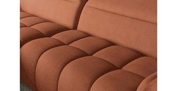 ECKSOFA Rostfarben Flachgewebe Rücken echt, Kopfteilverstellung, Sitztiefenverstellung  - Rostfarben/Schwarz, KONVENTIONELL, Textil/Metall (175/272cm) - Carryhome