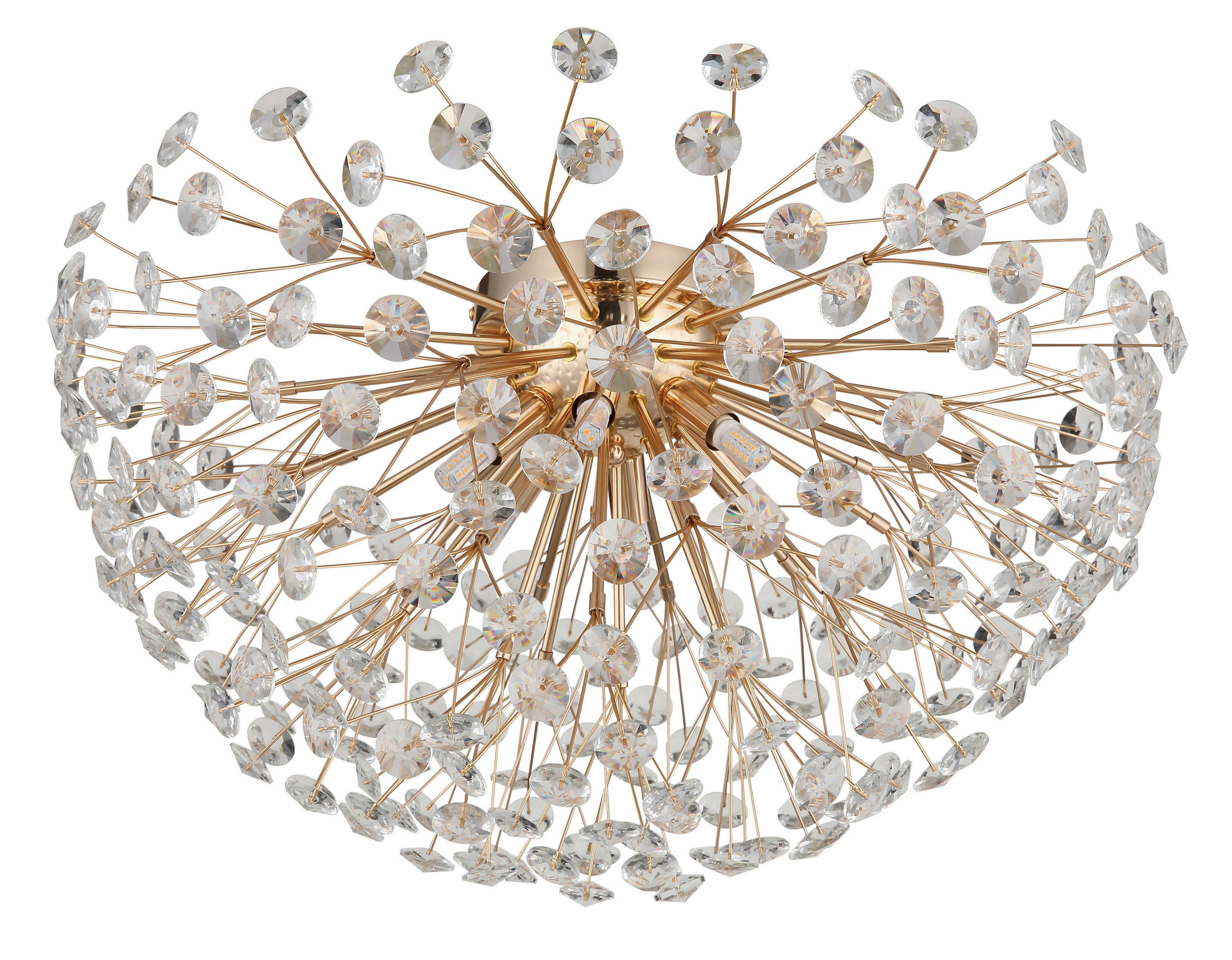 KRISTALL-DECKENLEUCHTE 60/32,5 cm   - Klar/Goldfarben, LIFESTYLE, Glas/Metall (60/32,5cm) - Globo