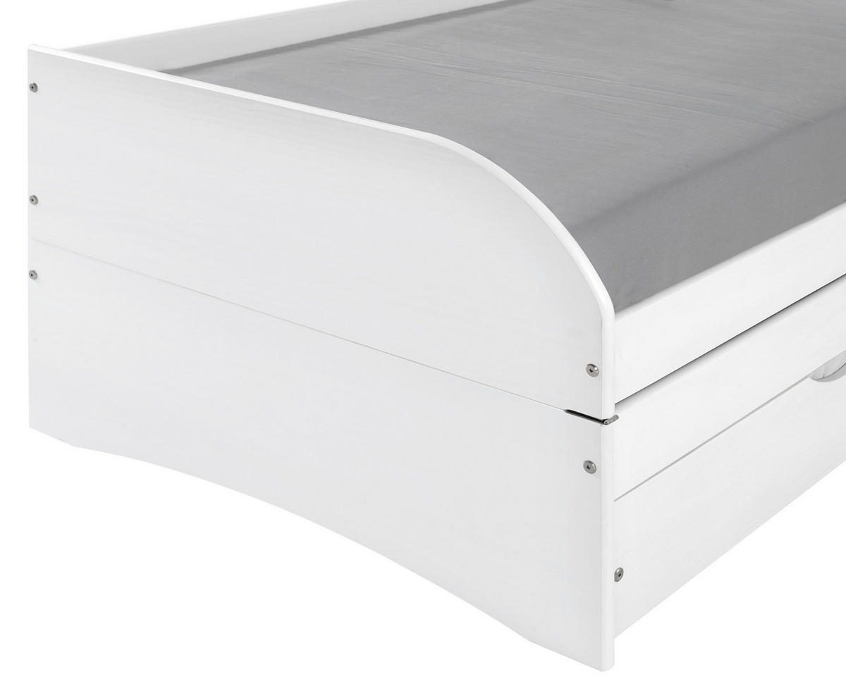 KREVET NA IZVLAČENJE   bijela  - bijela/prirodne boje, Basics, drvni materijal/drvo (90/200cm) - MID.YOU