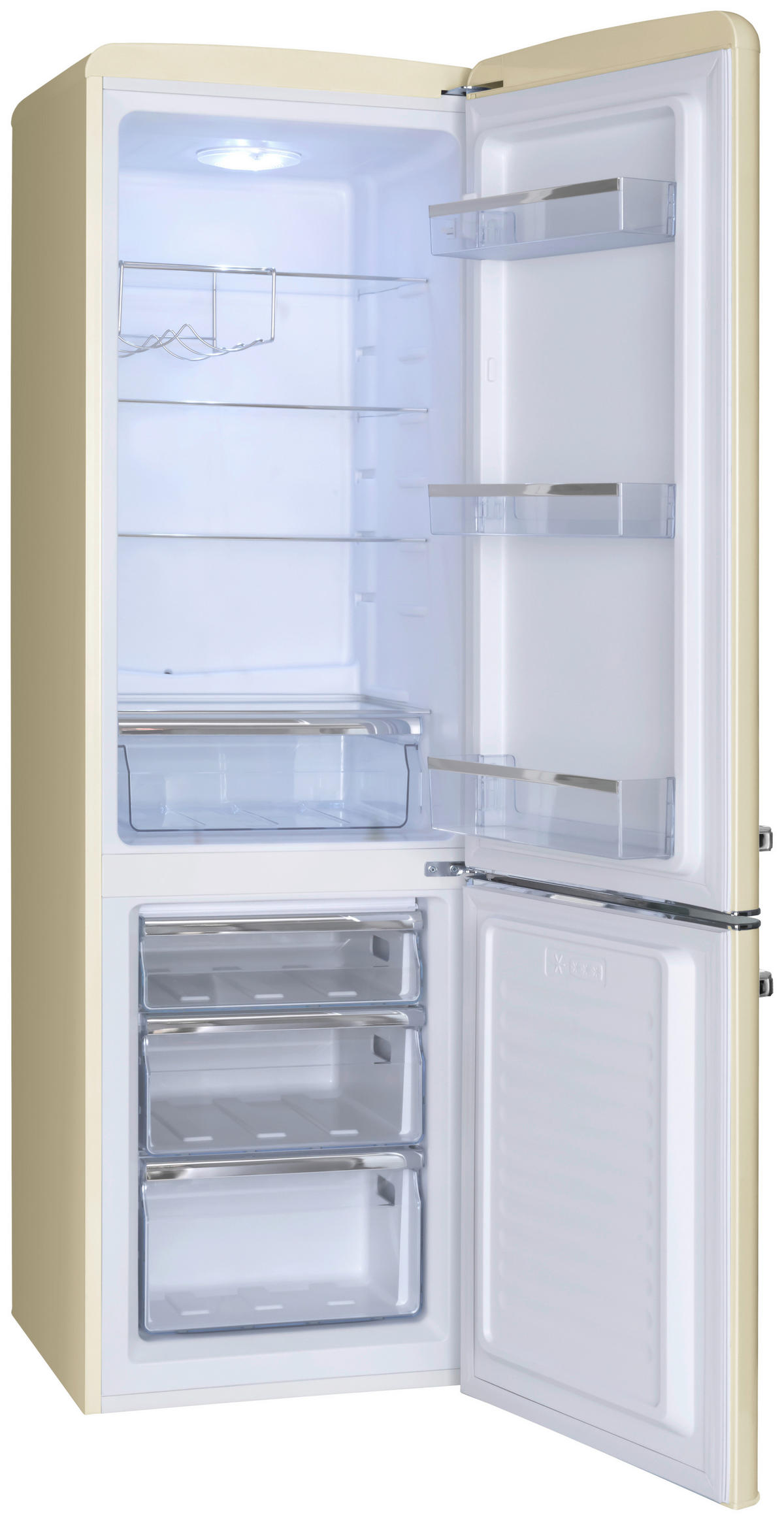 KÜHL-GEFRIER-KOMBINATION KGCR387100B  - Creme, Basics, Metall (55/181/61,5cm) - Amica