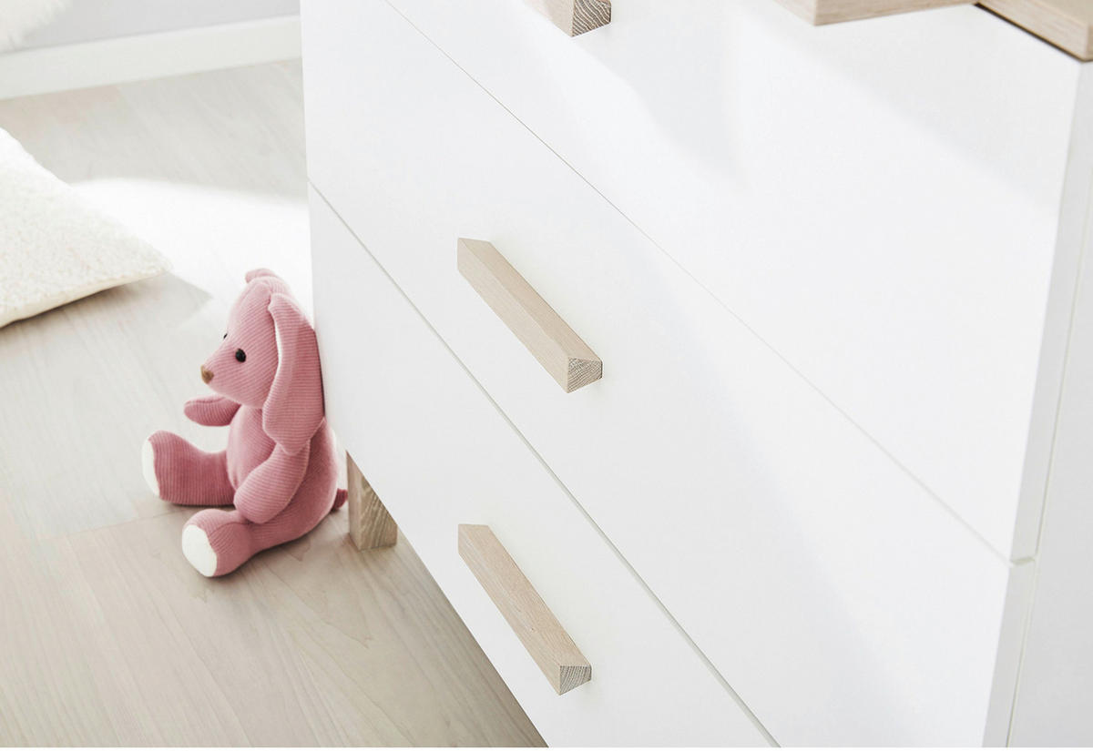 BABYZIMMER LUMI  - Eichefarben/Weiß, Design, Holzwerkstoff - Pinolino