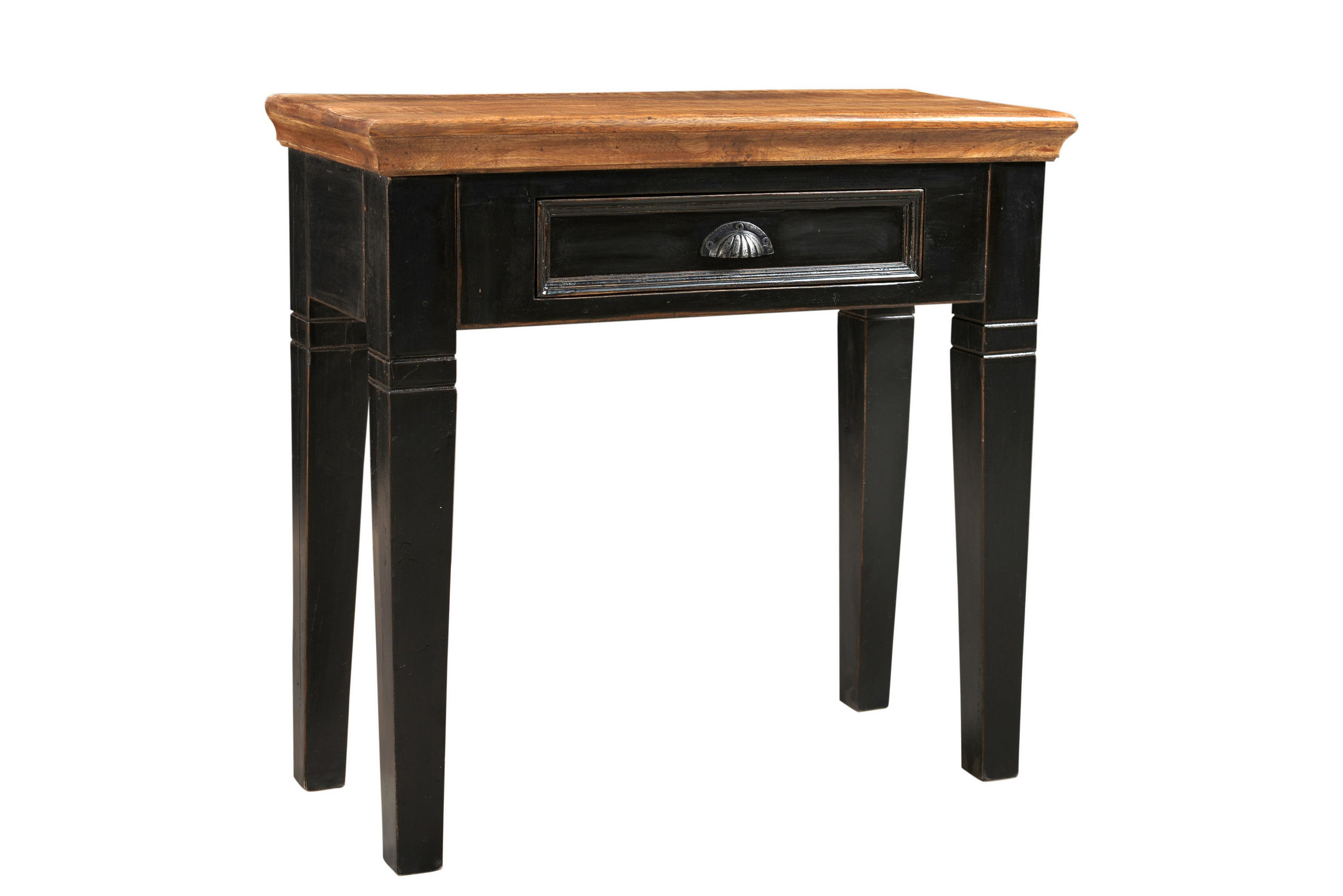 KONSOLENTISCH Mangoholz massiv Schwarz, Honig  - Schwarz/Honig, Design, Holz/Holzwerkstoff (80/80/35cm) - MID.YOU