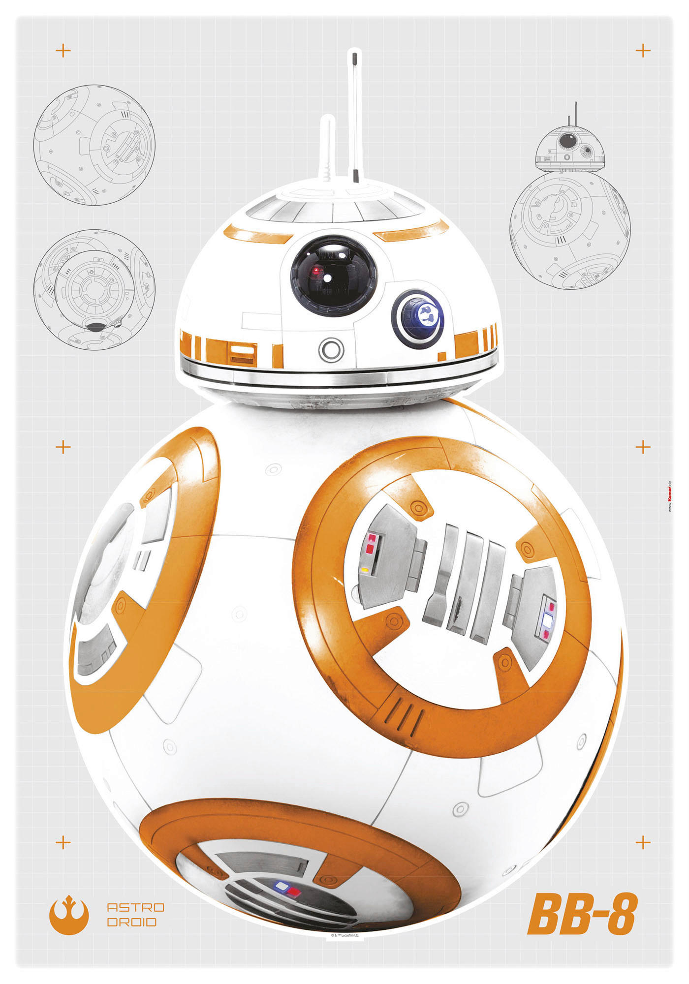 DEKOSTICKER Star Wars  - Orange/Weiß, LIFESTYLE, Kunststoff (100/70cm) - Star Wars