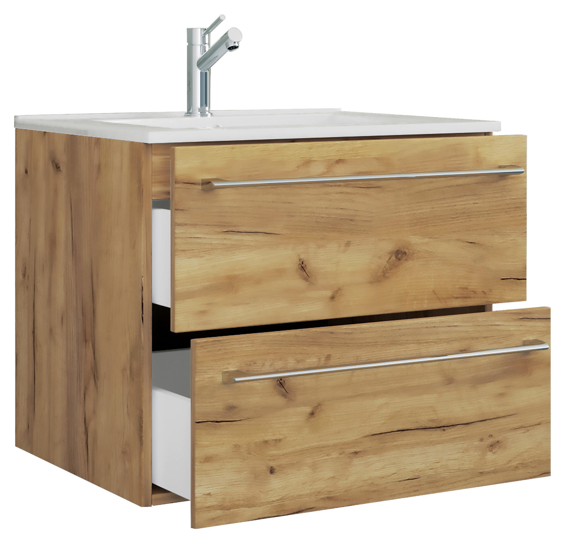 WASCHTISCHKOMBI - Honigeiche/Weiß, MODERN, Keramik/Holzwerkstoff - MID.YOU