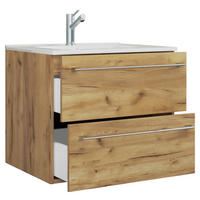 WASCHTISCHKOMBI  - Honigeiche/Weiß, MODERN, Keramik/Holzwerkstoff - MID.YOU