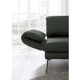 RÉCAMIERE in Echtleder Dunkelgrau  - Chromfarben/Dunkelgrau, Design, Leder/Metall (209/85-109/95-16cm) - Dieter Knoll