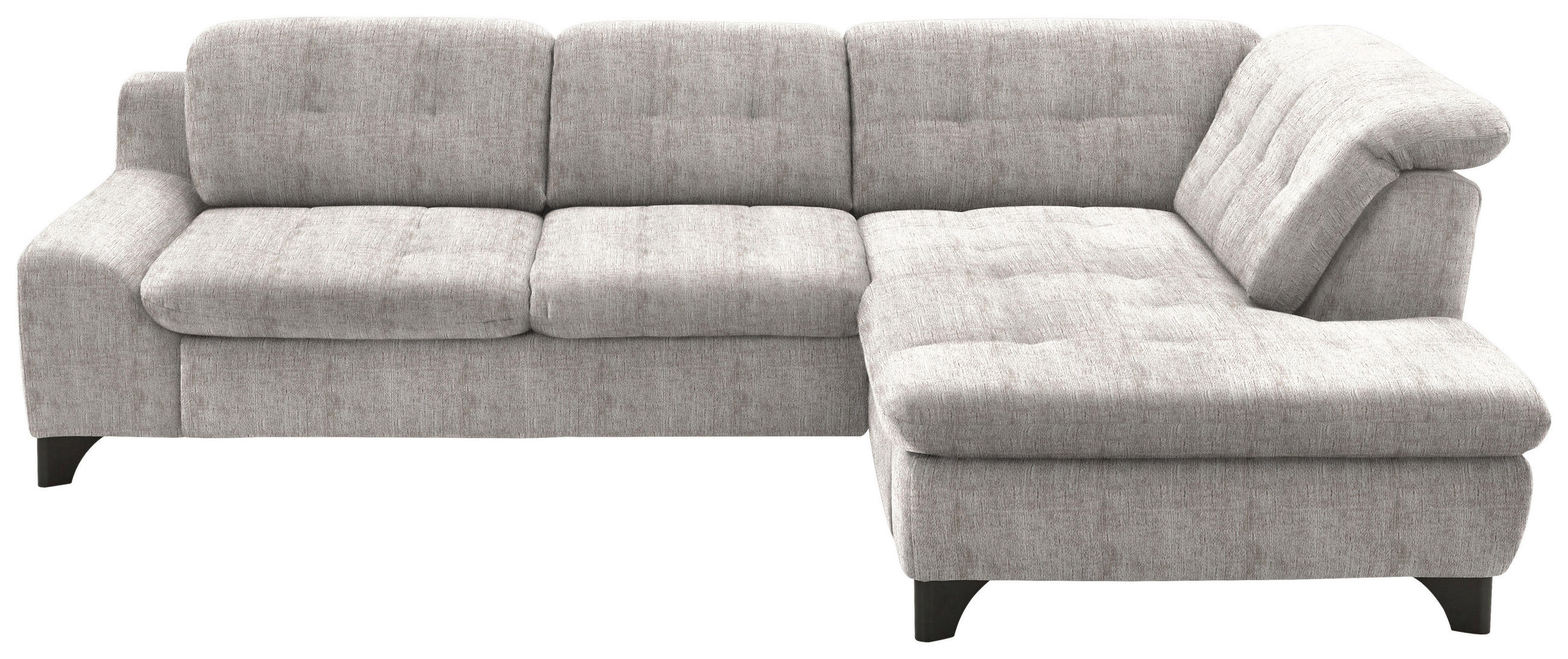 HÖRNSOFFA i chenille greige  - greige/svart, Klassisk, metall/textil (281/200cm) - MID.YOU