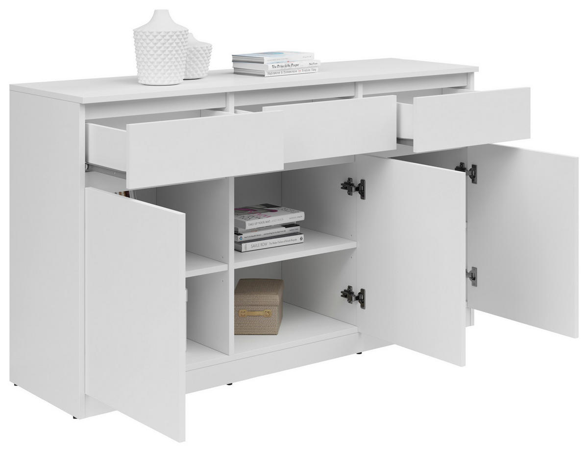 KOMMODE  in 135/81/42 cm  - Weiß, KONVENTIONELL, Holzwerkstoff (135/81/42cm)