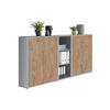 AKTENSCHRANK Grau, Eichefarben  - Eichefarben/Grau, MODERN, Holzwerkstoff (213/114/33cm) - MID.YOU