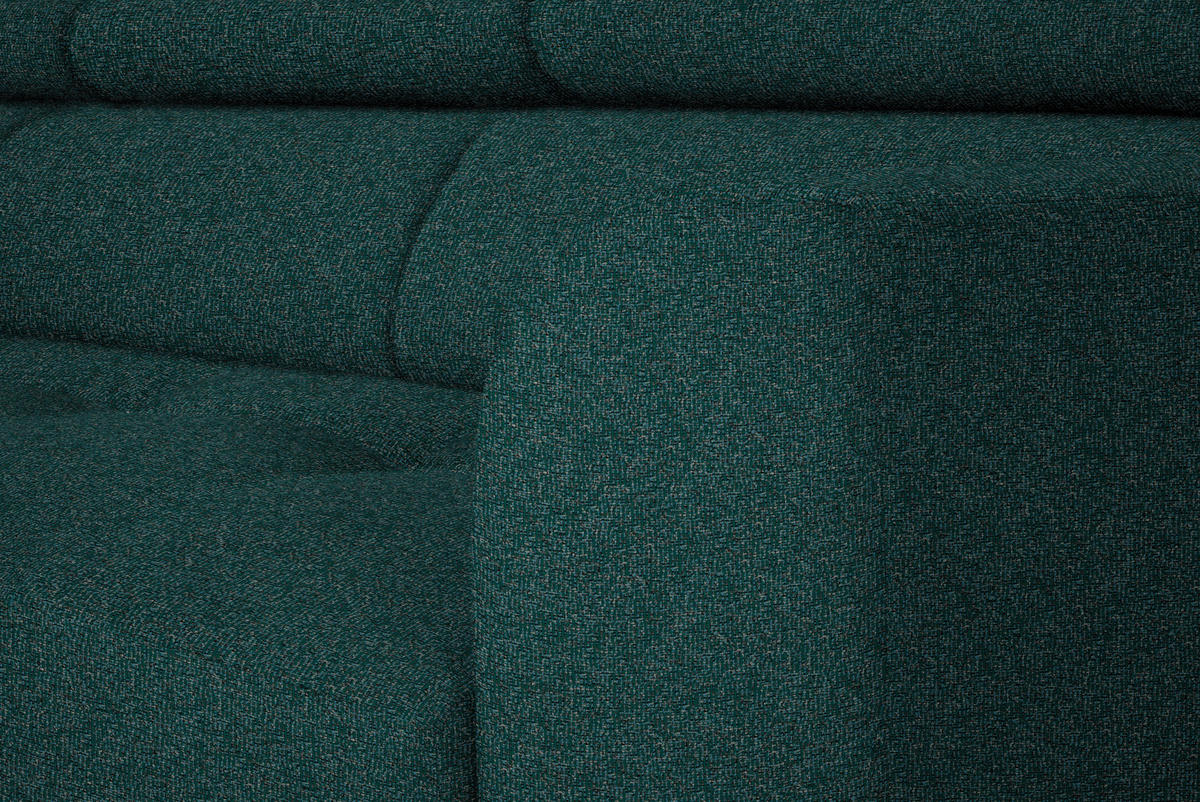 ECKSOFA in Struktur Petrol  205/280 cm  - Petrol/Schwarz, Design, Textil/Metall (205/280cm) - Xora