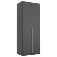 DREHTÜRENSCHRANK 91/229/54 cm,  in Grau, 2 Tür(en)  - Alufarben/Grau, MODERN, Holzwerkstoff (91/229/54cm) - Rauch Möbel