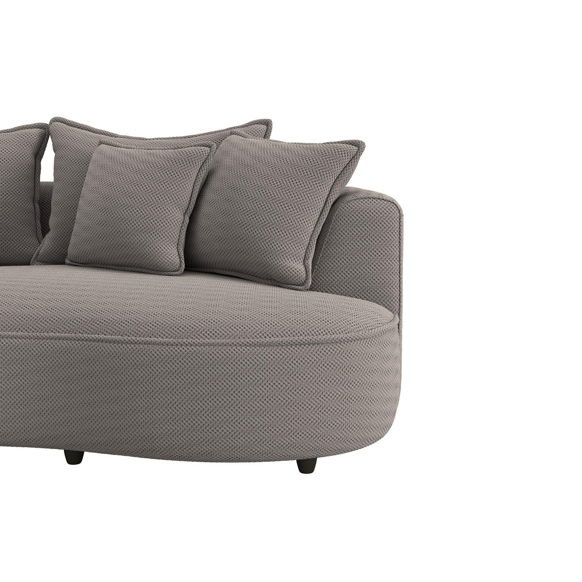 ECKSOFA LEVI Cappuccino Velours, Struktur  - Schwarz/Cappuccino, MODERN, Kunststoff/Textil (168/287cm) - Livetastic