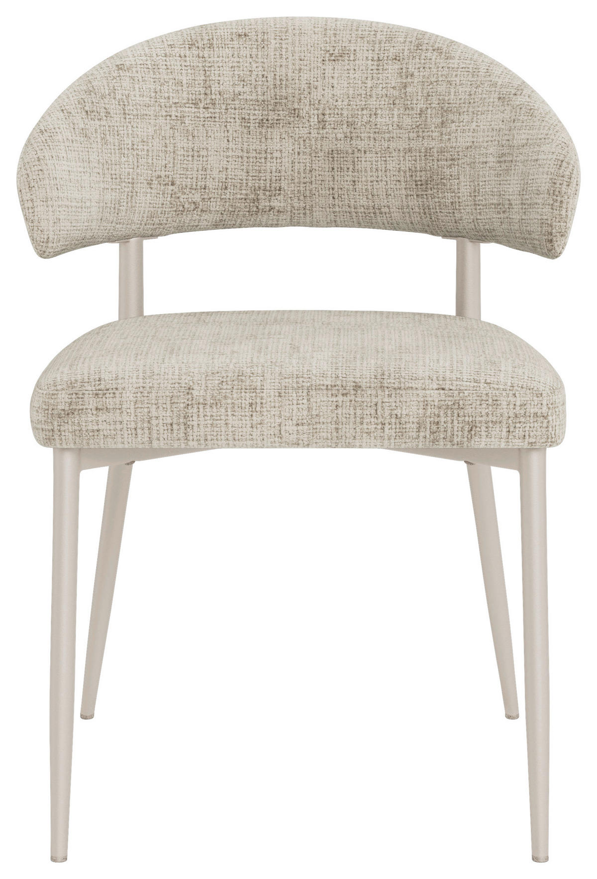 STUHL Webstoff Beige  - Beige/Grau, Trend, Textil/Metall (56/77/55cm) - MID.YOU