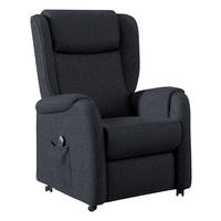 OHRENSESSEL in Mikrofaser Dunkelblau  - Schwarz/Dunkelblau, Konventionell, Textil (85/117/84cm) - Cantus