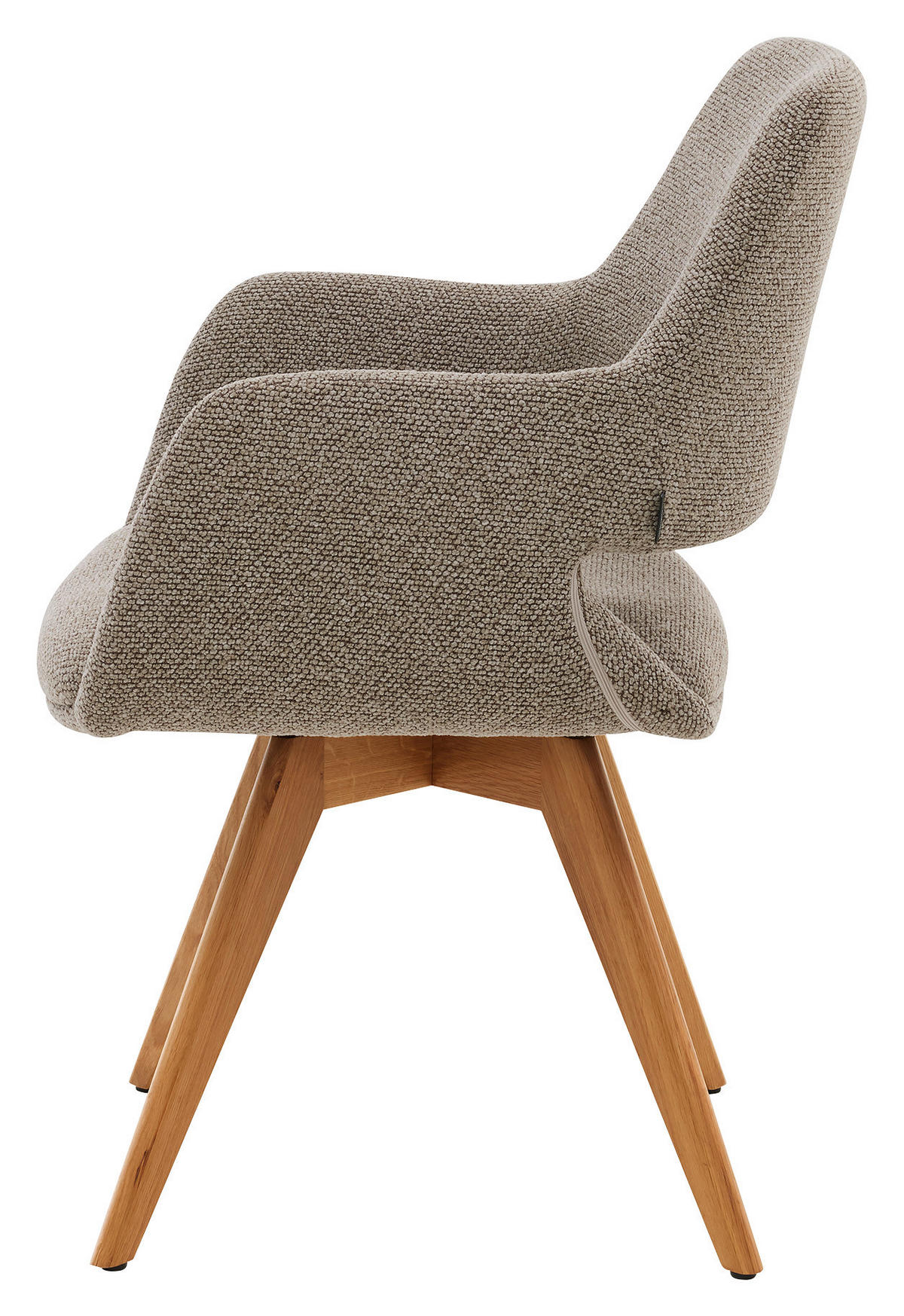 ARMLEHNSTUHL , Sitzfläche 180° drehbar, automatische Rückholfunktion , Bouclé  - Taupe, Design, Holz/Textil (62/83/62cm) - Musterring