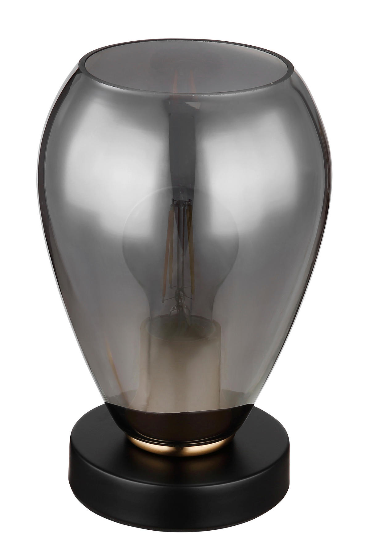 TISCHLEUCHTE - Messingfarben/Schwarz, Design, Glas/Metall (15/23,5cm) - Globo