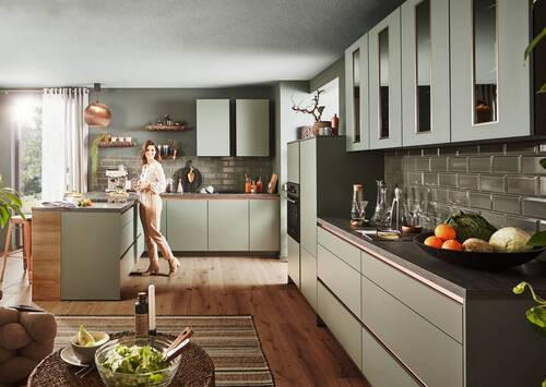 BUCĂTĂRIE LA COMANDĂ   - verde, Basics, material pe bază de lemn - Venda