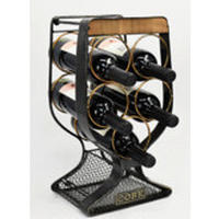 Etajeră Pentru Sticle De Vin 42,5/21,5/24 cm  - negru, Basics, metal (42,5/21,5/24cm)