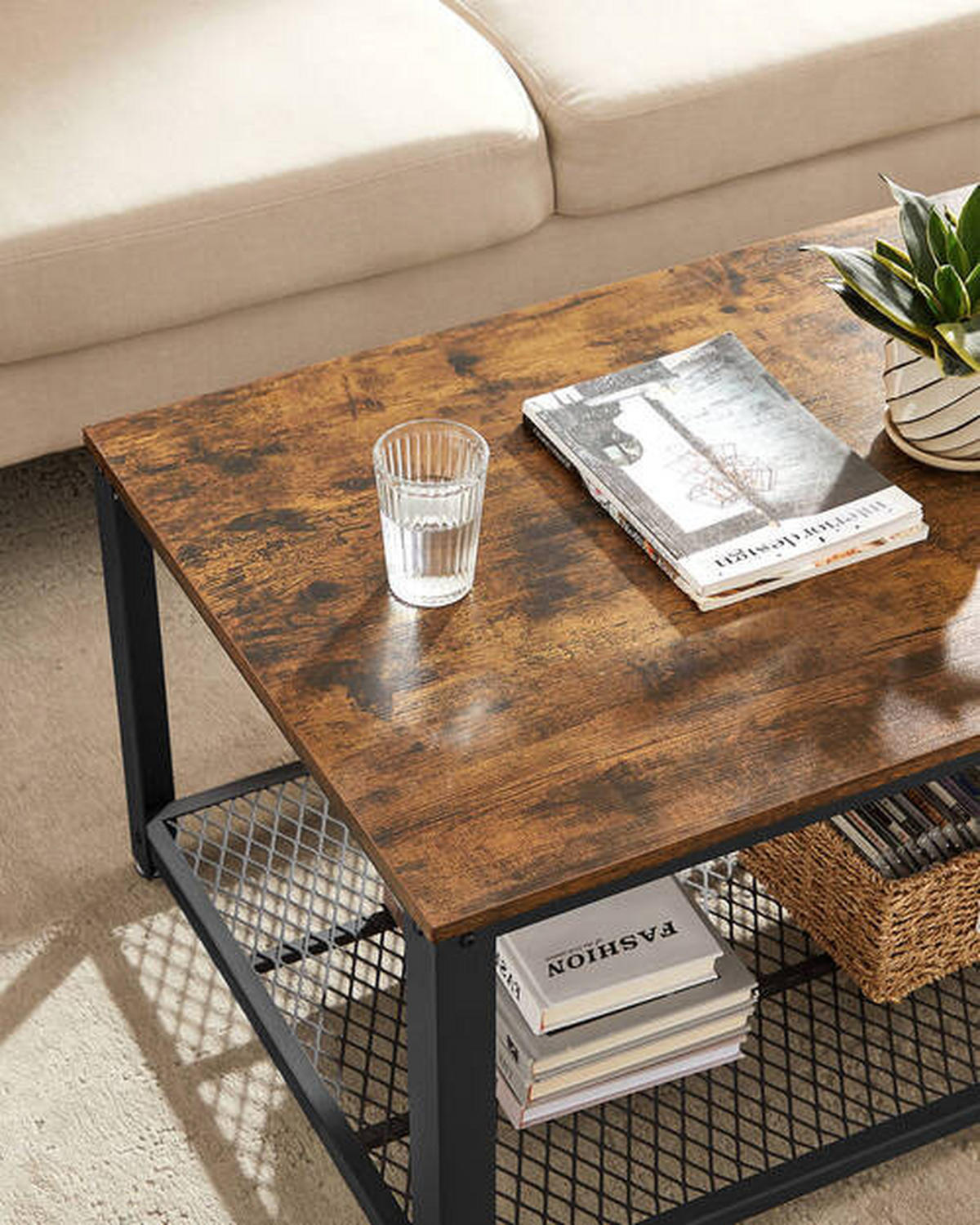 COUCHTISCH in Holzwerkstoff 106,6/60,6/45 cm  - Schwarz/Braun, Trend, Holzwerkstoff/Metall (106,6/60,6/45cm) - Boxxx