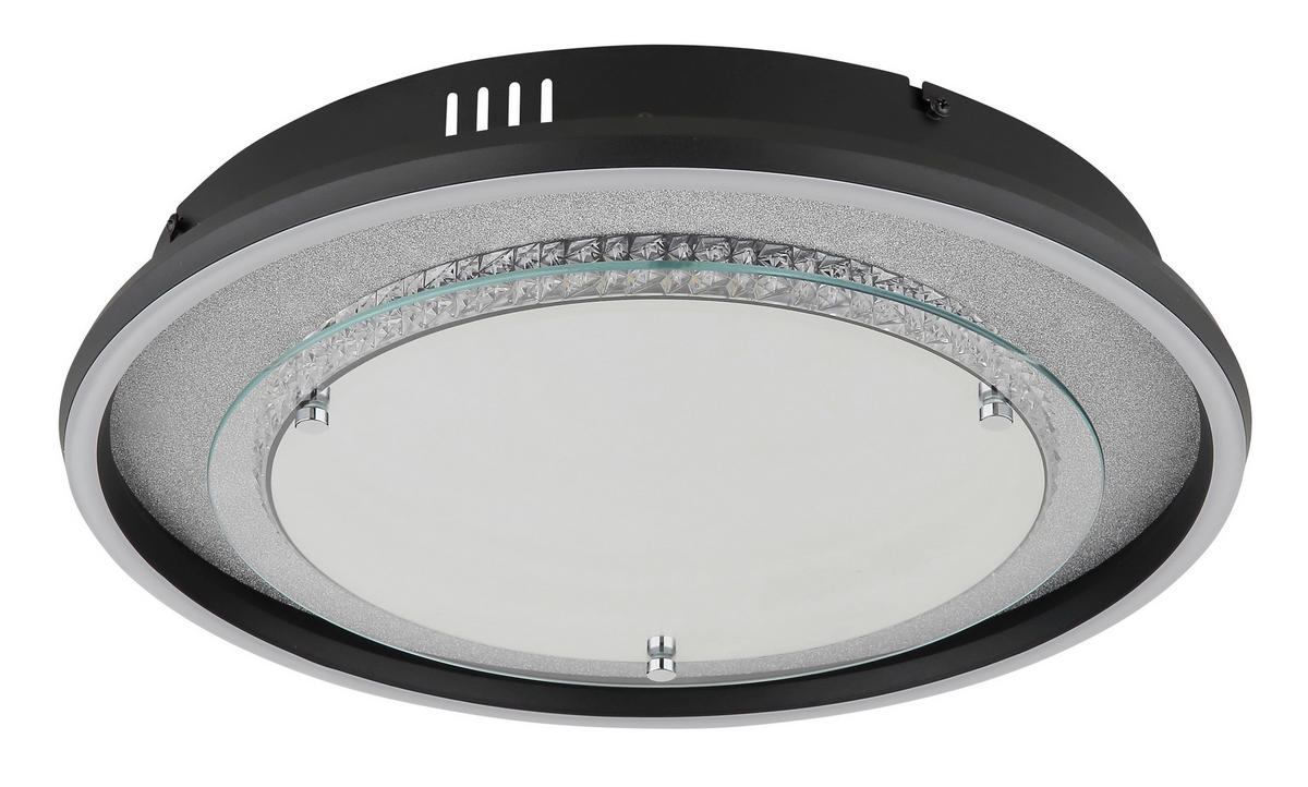 LED-DECKENLEUCHTE 40/6,8 cm   - Klar/Silberfarben, Design, Glas/Kunststoff (40/6,8cm) - Globo