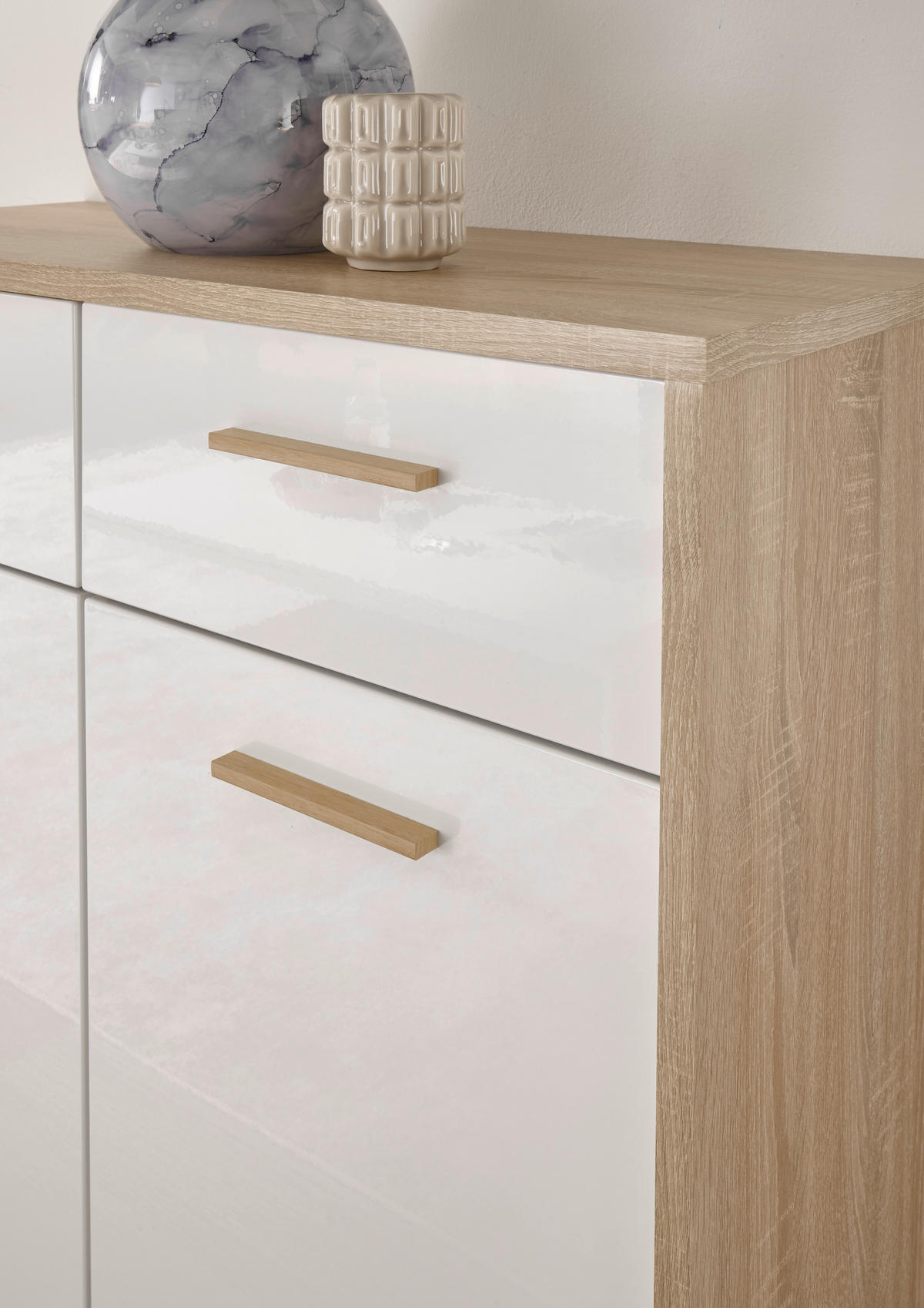 SIDEBOARD  in 160/86/38 cm  - Weiß Hochglanz/Schwarz, Design, Holzwerkstoff/Kunststoff (160/86/38cm) - MID.YOU