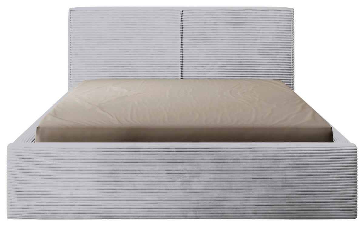 ČALOUNĚNÁ POSTEL, 180/200 cm, světle šedá - černá/světle šedá, Moderní, kov/dřevo (180/200cm) - MID.YOU