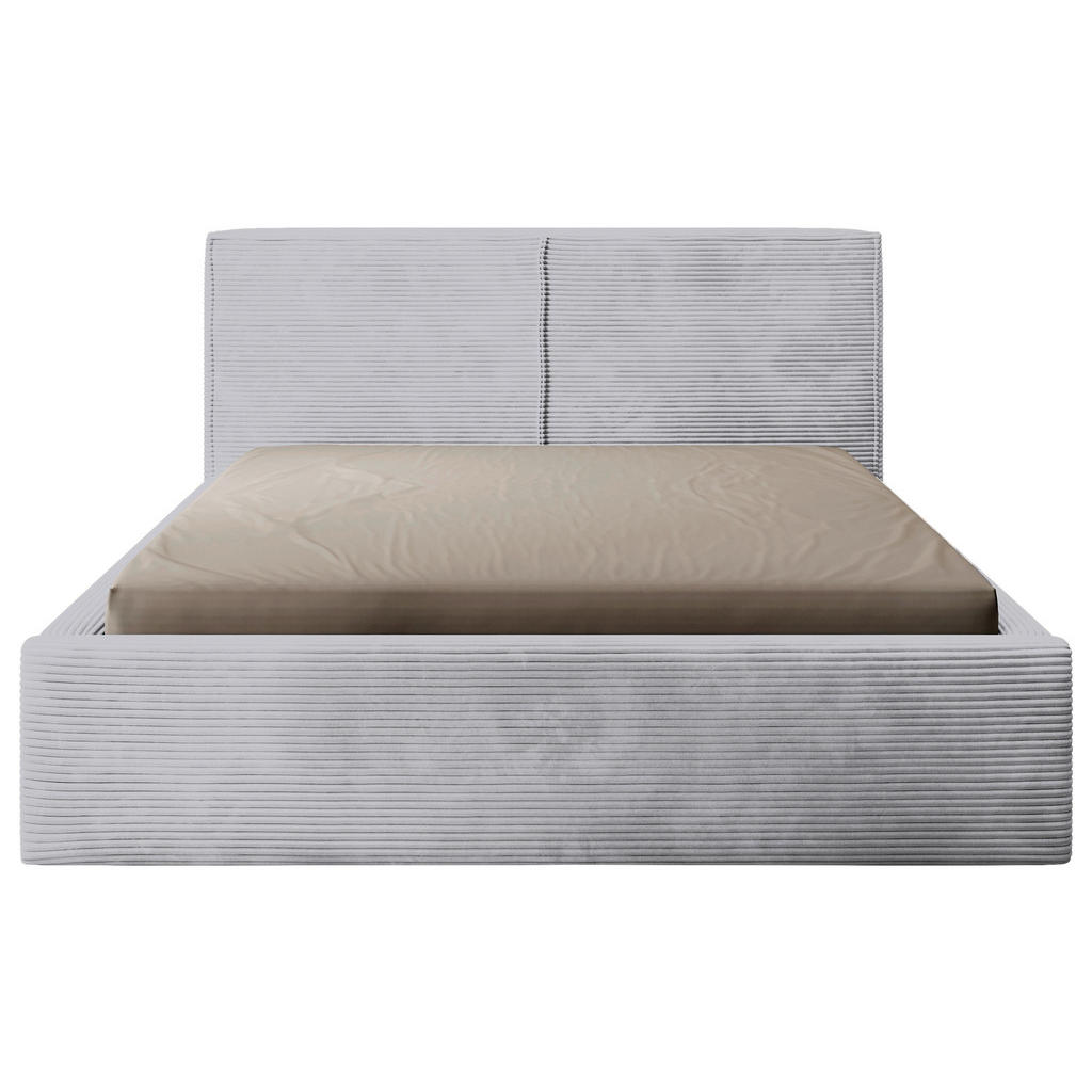 Thumbnail - Mid.you Polsterbett, Hellgrau, Holz, Metall, Kiefer, 140x200 cm, gepolstertes Kopfteil, in verschiedenen Größen erhältli...