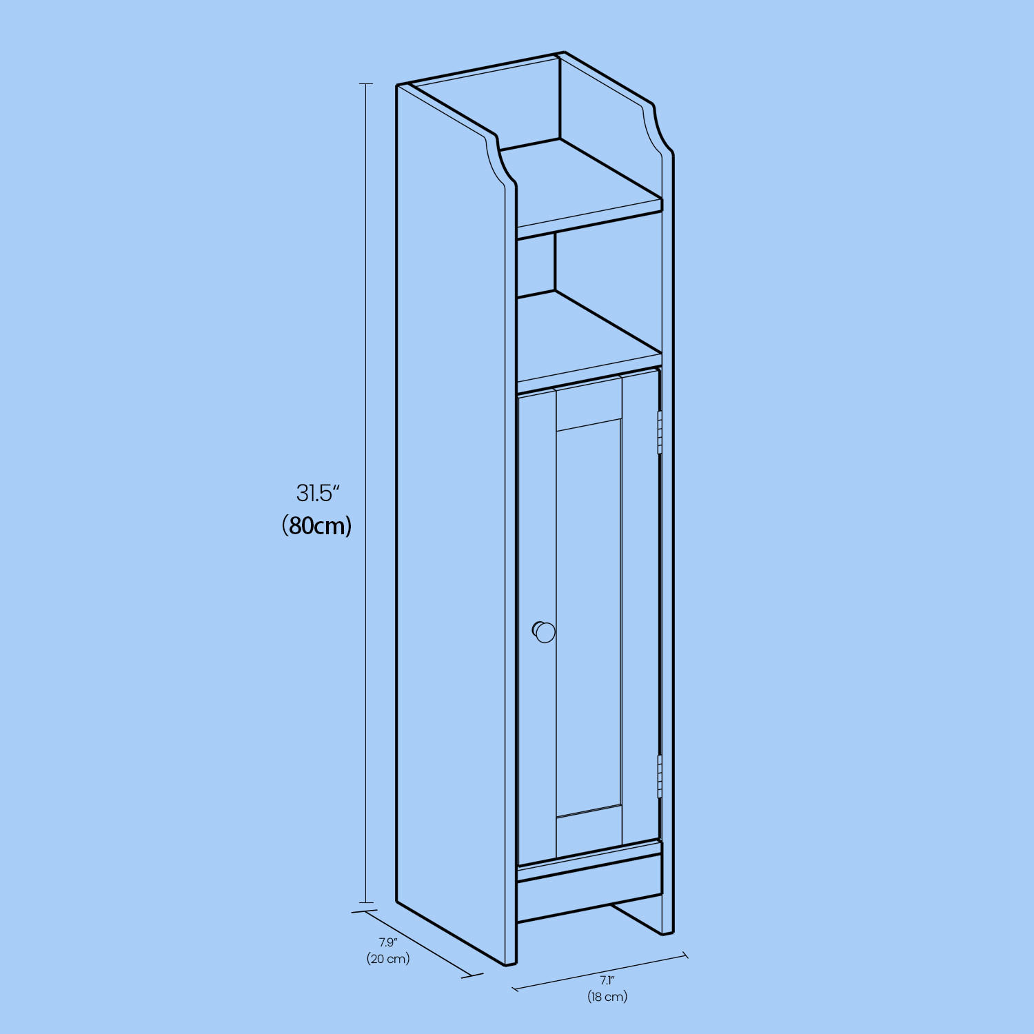 Thumbnail - Mid.you Midischrank, Weiß, Metall, 5 Fächer, 18x80x20 cm, stehend, Badezimmer, Badezimmerschränke, Midischränke