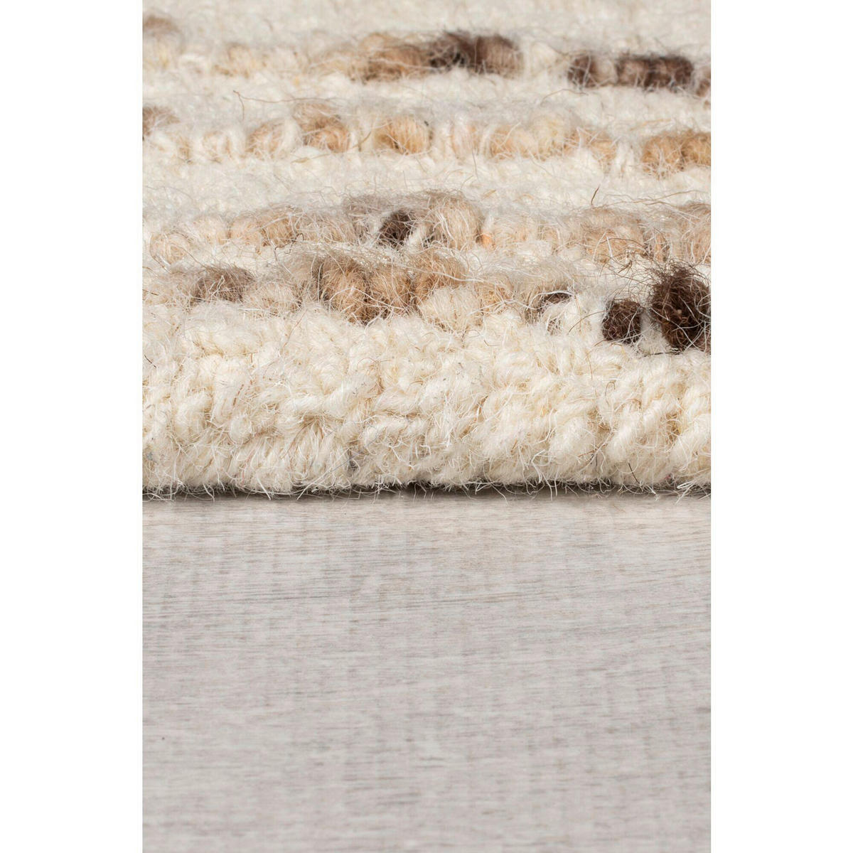 WOLLTEPPICH 120/170 cm ABSTRACT SWIRL WOOL Braun, Naturfarben  - Braun/Naturfarben, KONVENTIONELL, Textil (120/170cm)