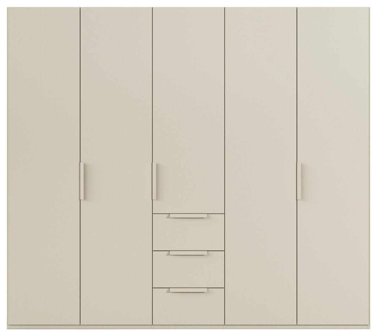 DREHTÜRENSCHRANK 251/235/61 cm,  in Champagner, 5-türig  - Champagner, Basics, Holzwerkstoff/Metall (251/235/61cm) - Novel