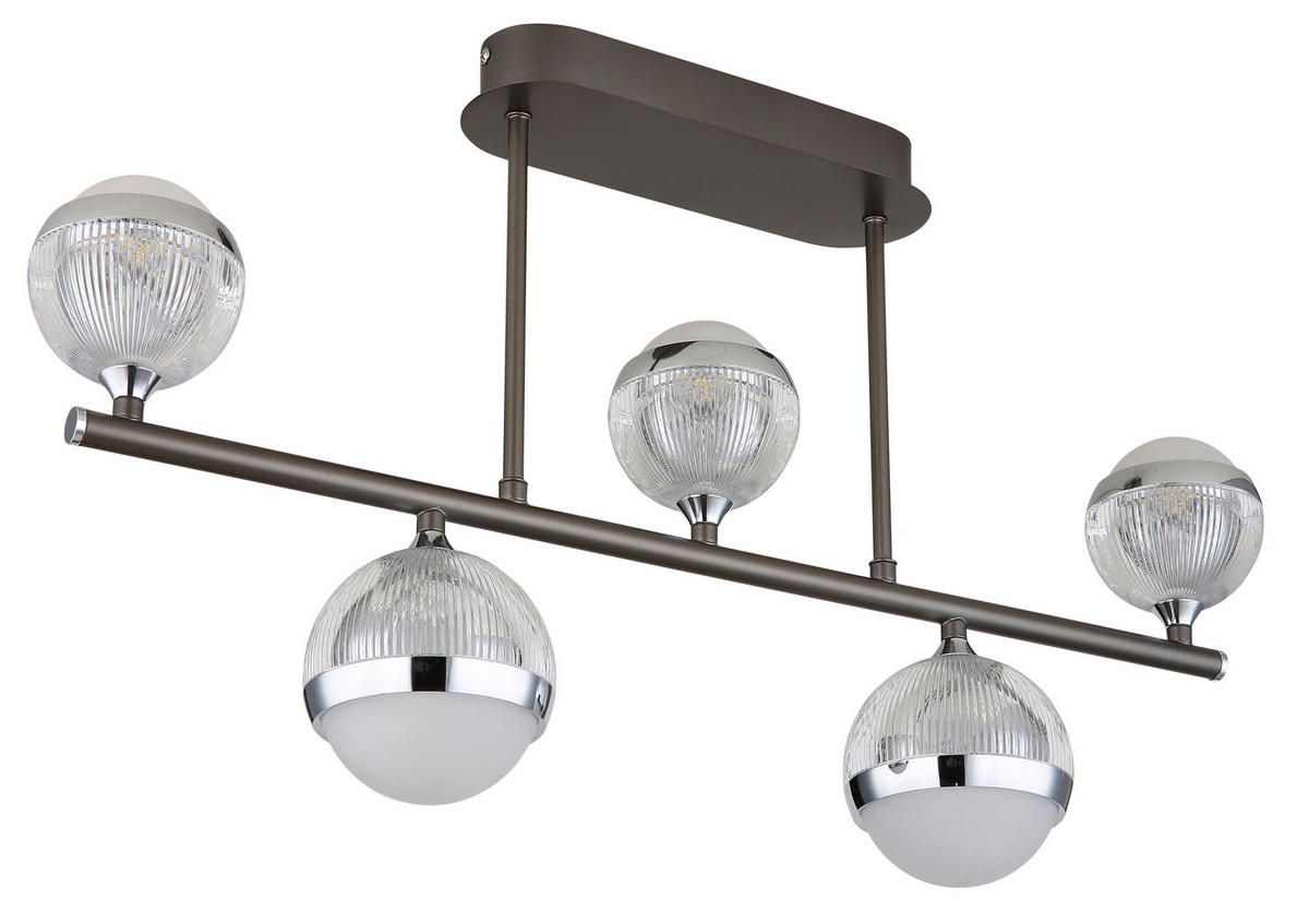 LED-DECKENLEUCHTE 65/11/37 cm   - Klar/Chromfarben, KONVENTIONELL, Kunststoff/Metall (65/11/37cm) - Globo